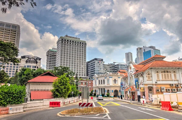 Сингапур Март 2019 Года Центр Города Облачную Погоду — стоковое фото