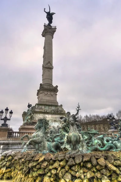 Monument Aux Girondins Girondins Monument Dramatic Fountain Statue Bordeaux Which — Stock fotografie