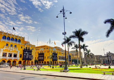LIMA, PERU - APRIL 2018: Historical center in sunny weather