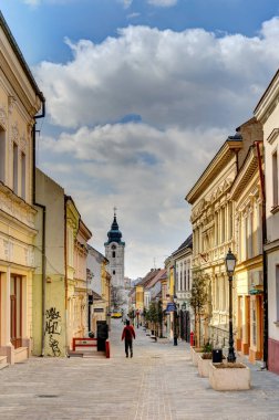 Pecs, Hungary - March 2017: Historical  center in cloudy weather, HDR                  