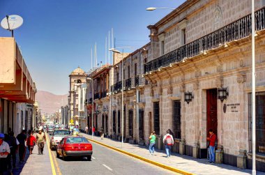 AREQUIPA, PERU - APRIL 2018 : Historical center in Arequipa