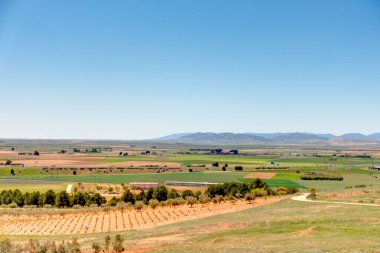 CAMPO DE CRIPTANA, SPAIN - MAY 2019: Picturesque village in La Mancha in summertime
