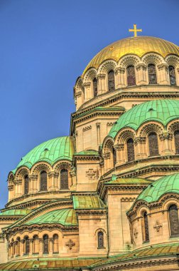 Sofia, Bulgaria - April 2021 : Historical center in springtime