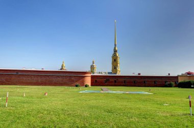 SAINT-PETERSBURG, RUSSIA - AUGUST 2018: Historical center in cloudy weather