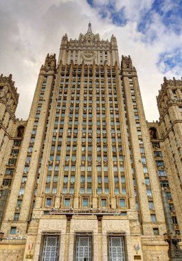 MOSCOW, RUSSIA - AUGUST 2018: Historical center in cloudy weather
