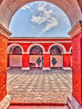 AREQUIPA, PERU - APRIL 2018 : Historical center in Arequipa