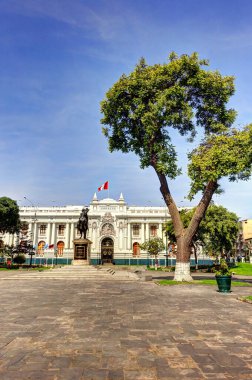LIMA, PERU - APRIL 2018: Historical center in sunny weather
