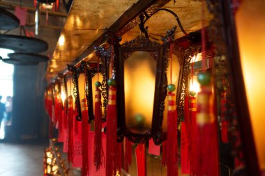 HONG KONG - FEBRUARY 2019 : Inside Mon Mo Temple
