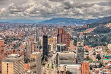 Bogota, Colombia - April 2019 : Cityscape in cloudy weather