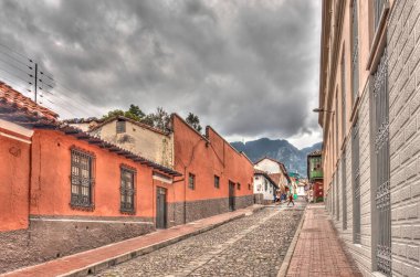 Bogota, Colombia - April 2019 : Historical center in cloudy weather