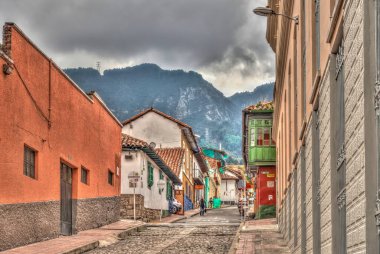 Bogota, Colombia - April 2019 : Historical center in cloudy weather