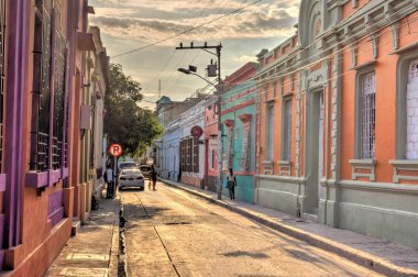 Santa Marta, Colombia - April 2019 : Historical center in sunny weather