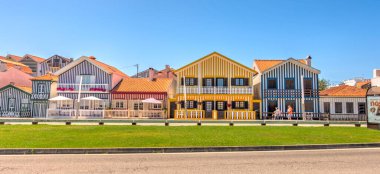 Aveiro, Portugal - July 2019 : Costa Nova Beach in summertime