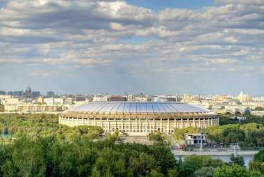 MOSCOW, RUSSIA - AUGUST 2018: Historical center in cloudy weather