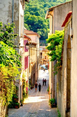 FOIX, FRANCE - AUGUST 2019: Historical center in summertime, HDR image