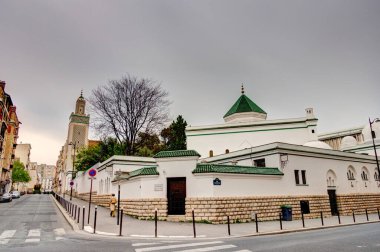Paris, France - April 2019 : Great Mosque in cloudy weather