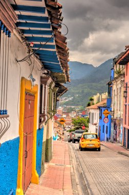Bogota, Colombia - April 2019 : Historical center in cloudy weather