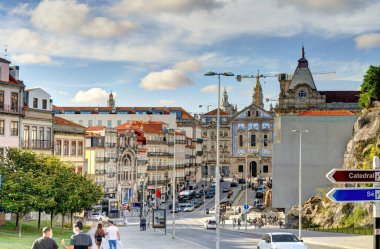 Porto, Portugal - June 2021: Historical center in summertime, HDR image