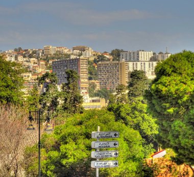 Algiers, Algeria - March 2020 : Colonial architecture in sunny weather, HDR Image