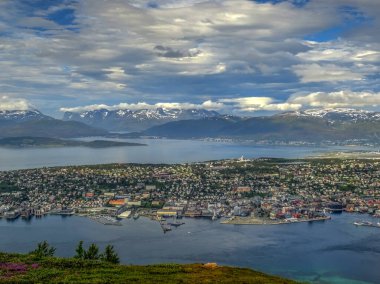TROMSO, NORWAY - JULY 2015: City center in summertime, HDR image