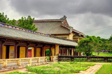 Hue, Vietnam - November 2020 : Citadel in cloudy weather, HDR Image