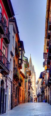 OVIEDO, SPAIN - JULY 2018 : Historical center in sunny weather
