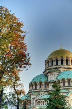 Sofia, Bulgaria - April 2021 : Historical center in springtime
