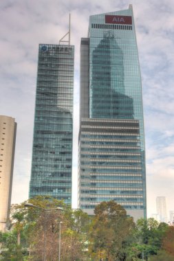 Hong Kong - January 2019 : Historical center skyline in cloudy weather