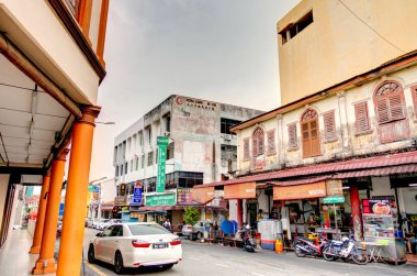 Penang, Malaysia - March 2019 : Historical center in springtime