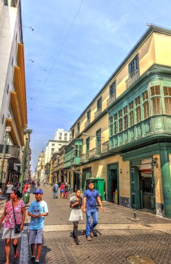 LIMA, PERU - APRIL 2018: Historical center in sunny weather