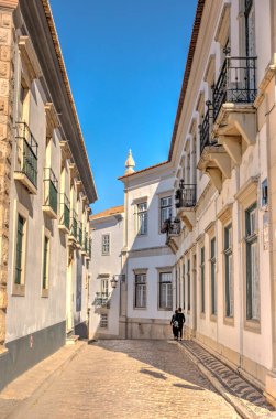 FARO, PORTUGAL - JANUARY 2019: Historical center in sunny weather, HDR image