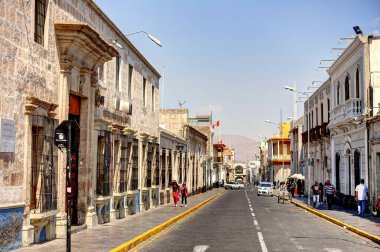 AREQUIPA, PERU - APRIL 2018 : Historical center in Arequipa