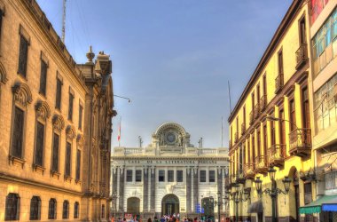 LIMA, PERU - APRIL 2018: Historical center in sunny weather
