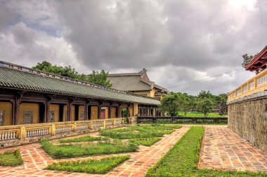 Hue, Vietnam - November 2020 : Citadel in cloudy weather, HDR Image