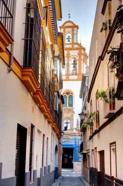 Sevilla, Spain - January 2019 : Historical center in sunny weather