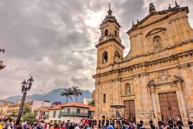 Bogota, Colombia - April 2019 : Bolivar Square in cloudy weather