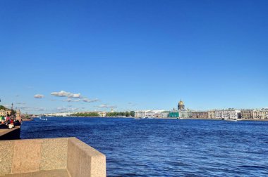 SAINT-PETERSBURG, RUSSIA - AUGUST 2018: Historical center in cloudy weather