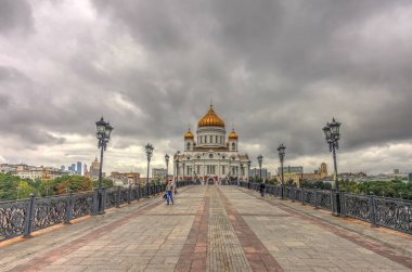 MOSCOW, RUSSIA - AUGUST 2018: Historical center in cloudy weather