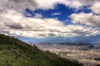 Quito, Ecuador aerial moutains view on the city 