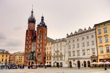 Krakow, Poland - August 2021 : Old Town in cloudy weather             