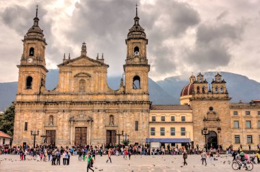 Bogota, Colombia - April 2019 : Bolivar Square in cloudy weather