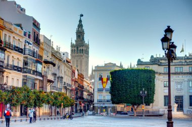 Sevilla, Spain - January 2019 : Historical center in sunny weather