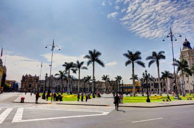 LIMA, PERU - APRIL 2018: Historical center in sunny weather
