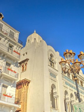 Algiers, Algeria - March 2020 : Colonial architecture in sunny weather, HDR Image