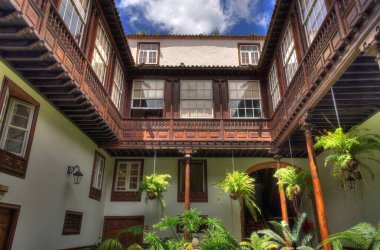 Santa Cruz de la Palma, Spain - March 2020 : Historical center in cloudy weather