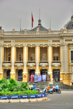 Hanoi, Vietnam - November 2020 : City center in cloudy weather