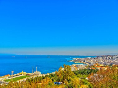 Algiers, Algeria - March 2020 : Colonial architecture in sunny weather, HDR Image