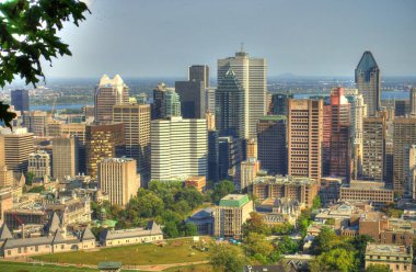 MONTREAL, QC, CANADA - SEPTEMBER 2019: Cityscape from Mont-Royal Park, HDR Image