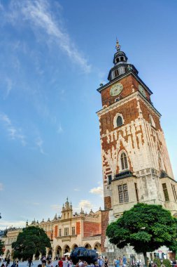 Krakow, Poland - August 2021: Historical center in sunny weather