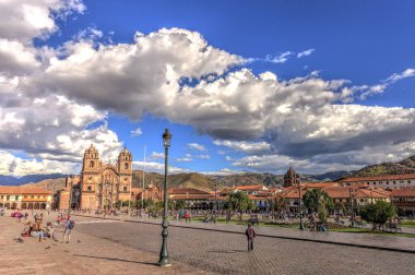 CUSCO, PERU - APRIL 2018: Historical center in sunny weather